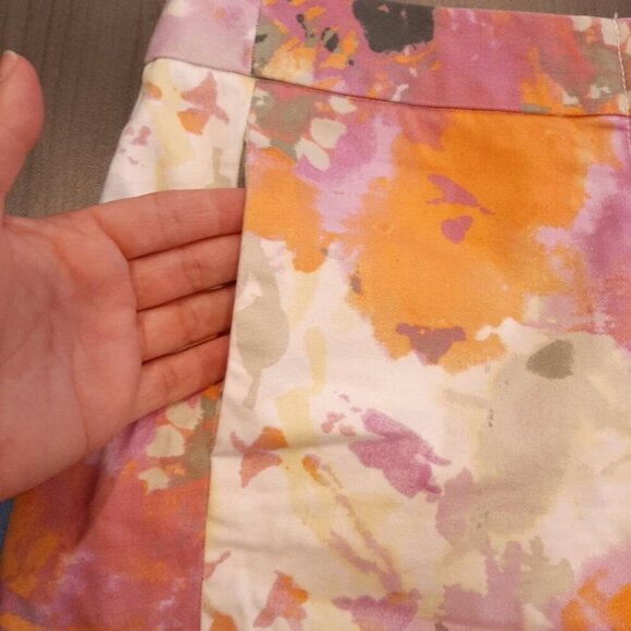 J CREW City Fit Stretch Chino Abstract Floral Watercolor Cotton Mini Size 6 - Picture 6 of 12
